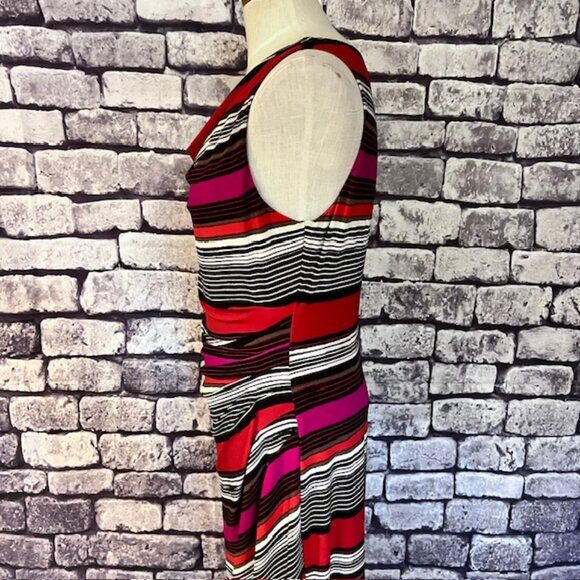 Anne Klein Multicolored Draped Neck Dress Size 10 - Picture 4 of 9